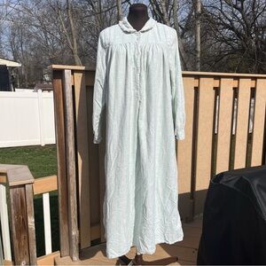 Vtg Lanz of Salzburg 100% Cotton Flannel Collared Nightgown Size L Cottagecore